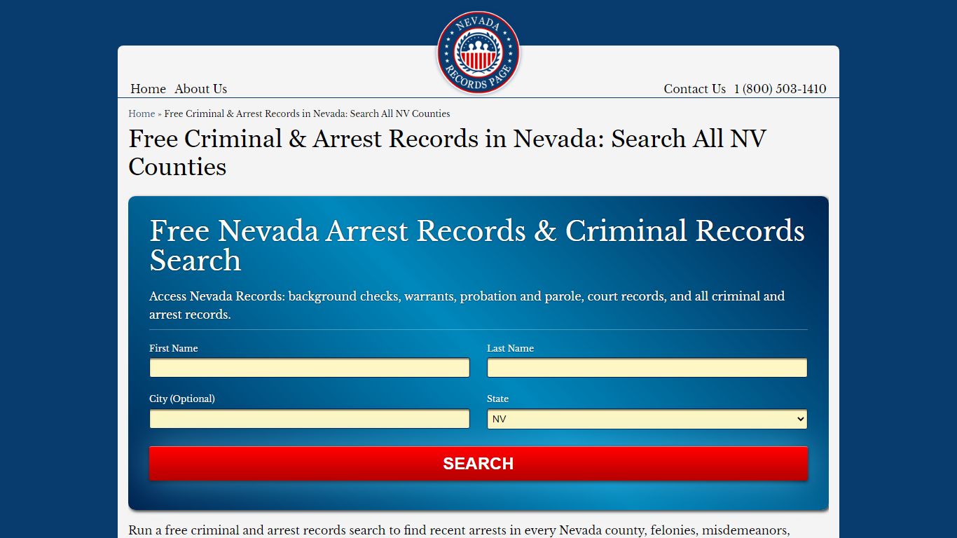 Free Criminal & Arrest Records in Nevada: Search All NV Counties