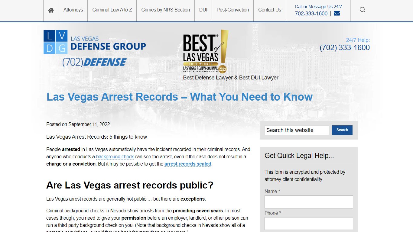 Las Vegas Arrest Records – What You Need to Know